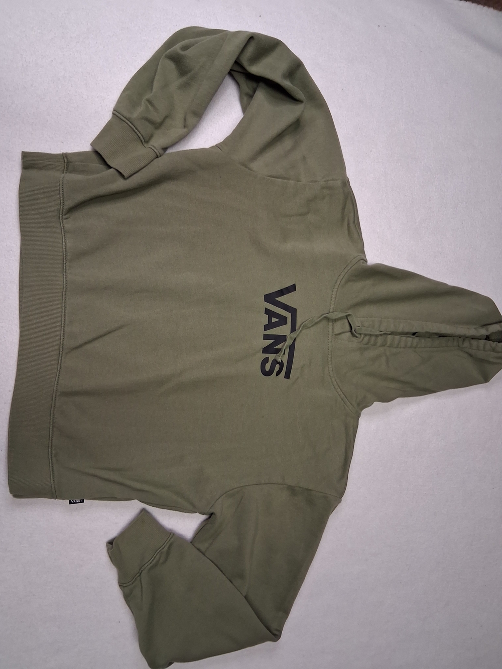 Vans Olive Green Hoodie with Black Logo - Picture 2 of 7